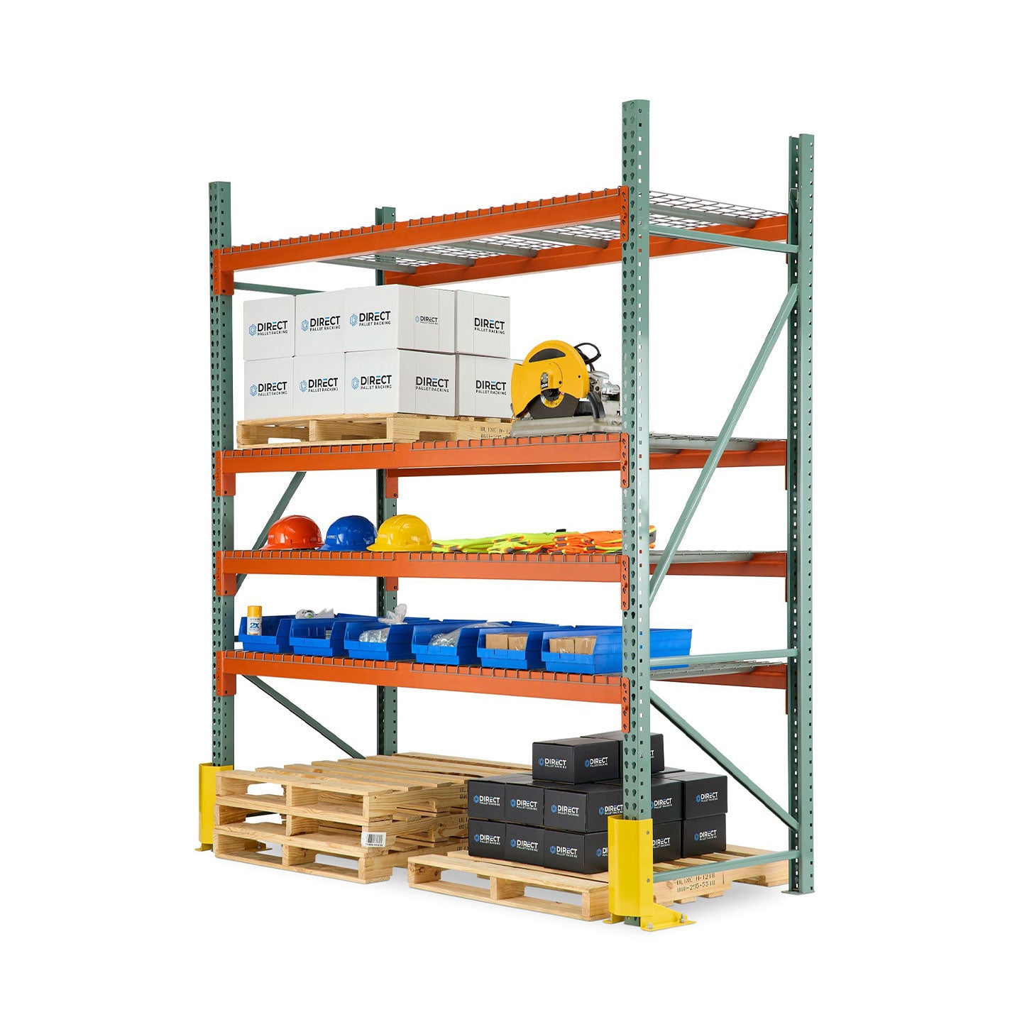 Pallet Rack Teardrop Style - Welded Frames (Green)