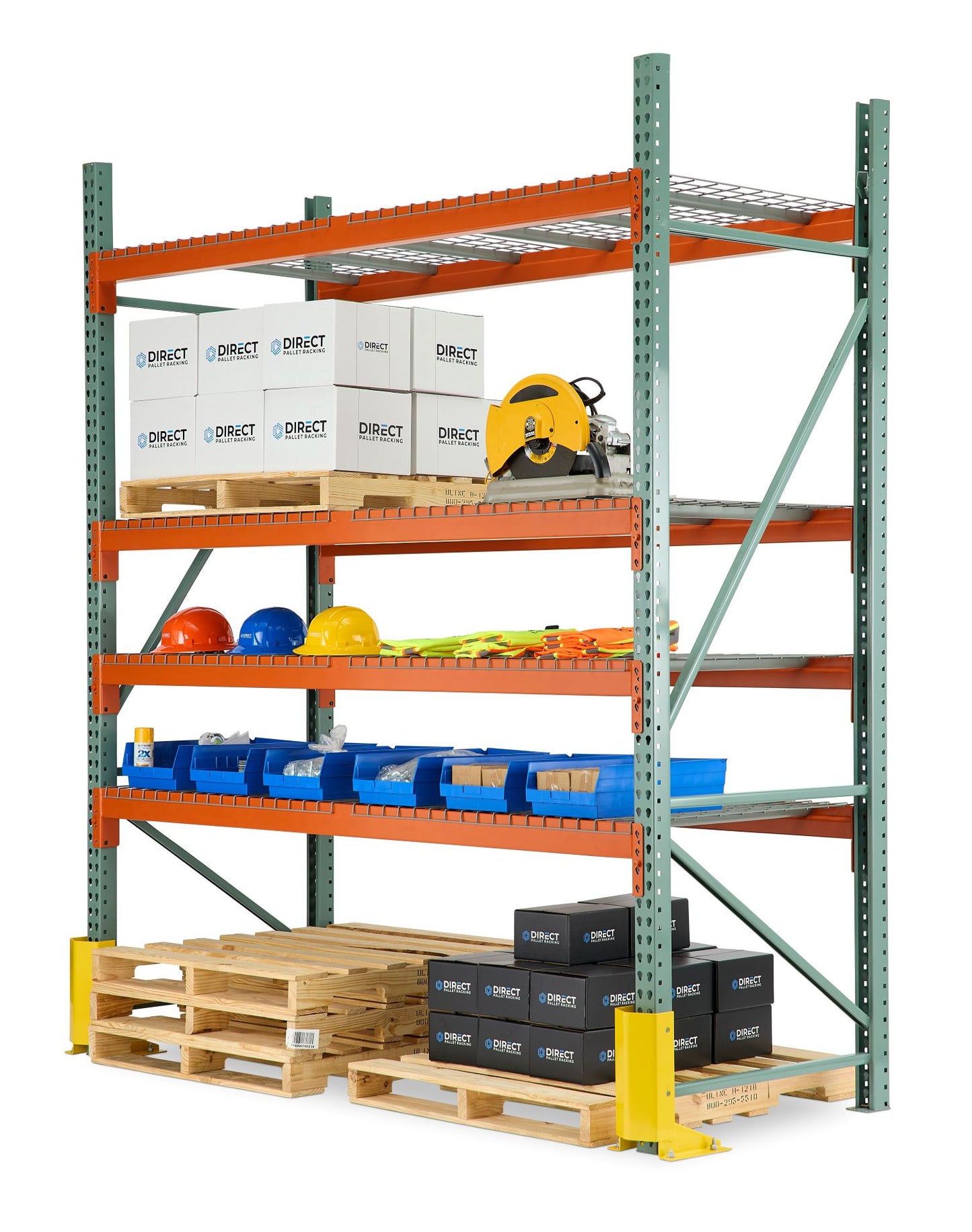 Pallet Rack Teardrop Style - Welded Frames (Green)